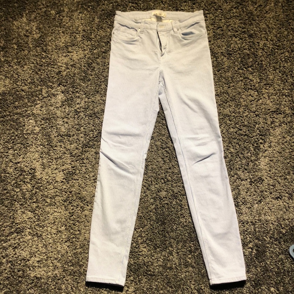 Light Blue Striped Pants